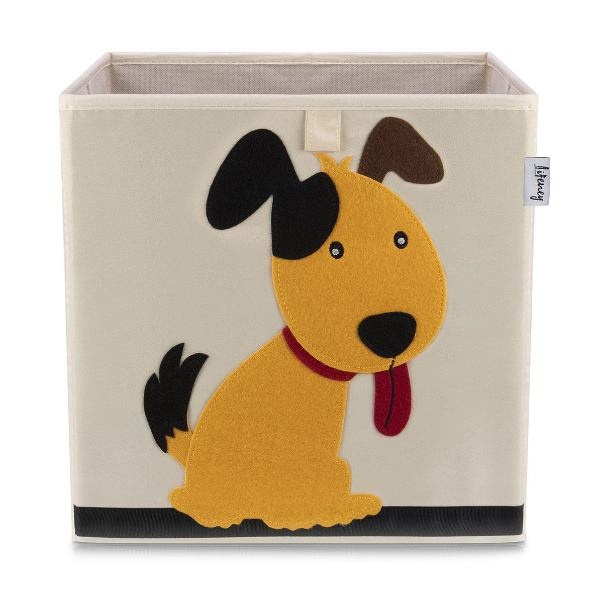 Aufbewahrungsbox Hund, beige, 33x33x33cm