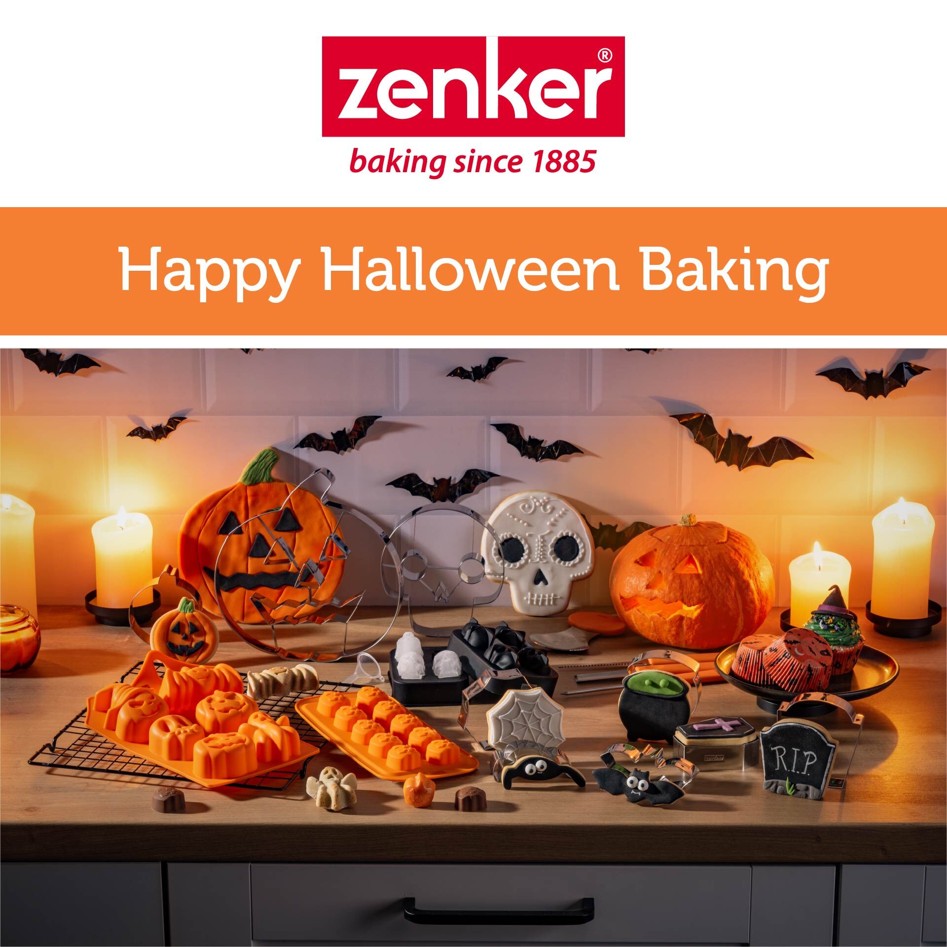 Happy Halloween Baking Minikuchenform/Eiswürfelformer Halloween-Motive