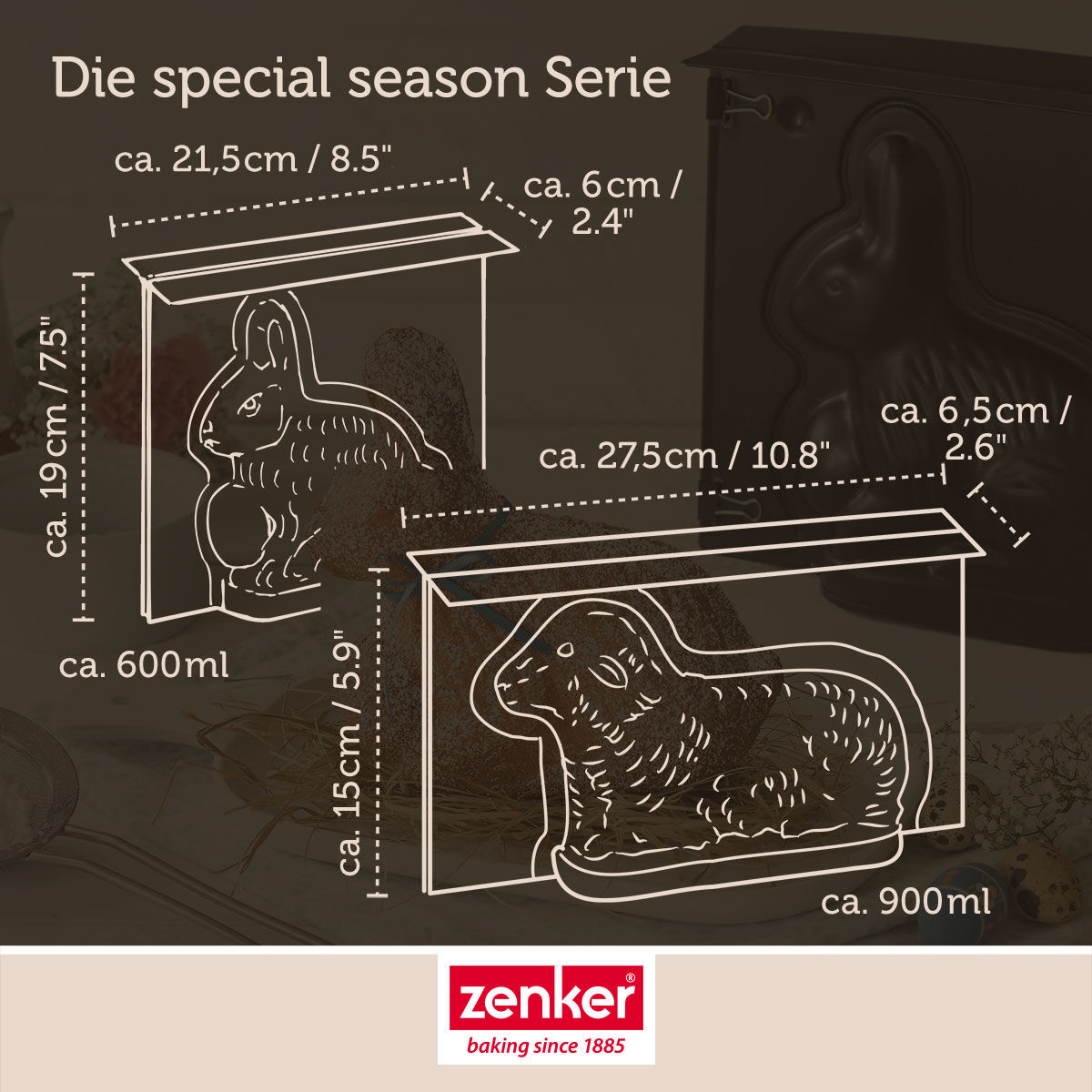 Backformen-Set "Hase und Lamm", 2-teilig