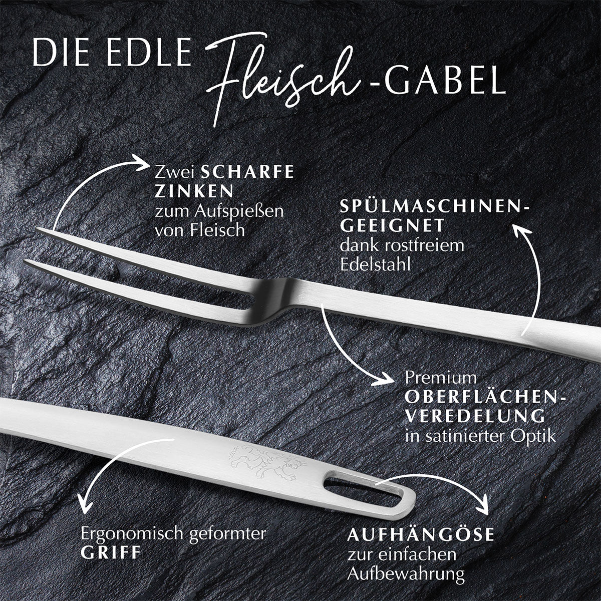 Fleischgabel Satin, 32cm, Edelstahl