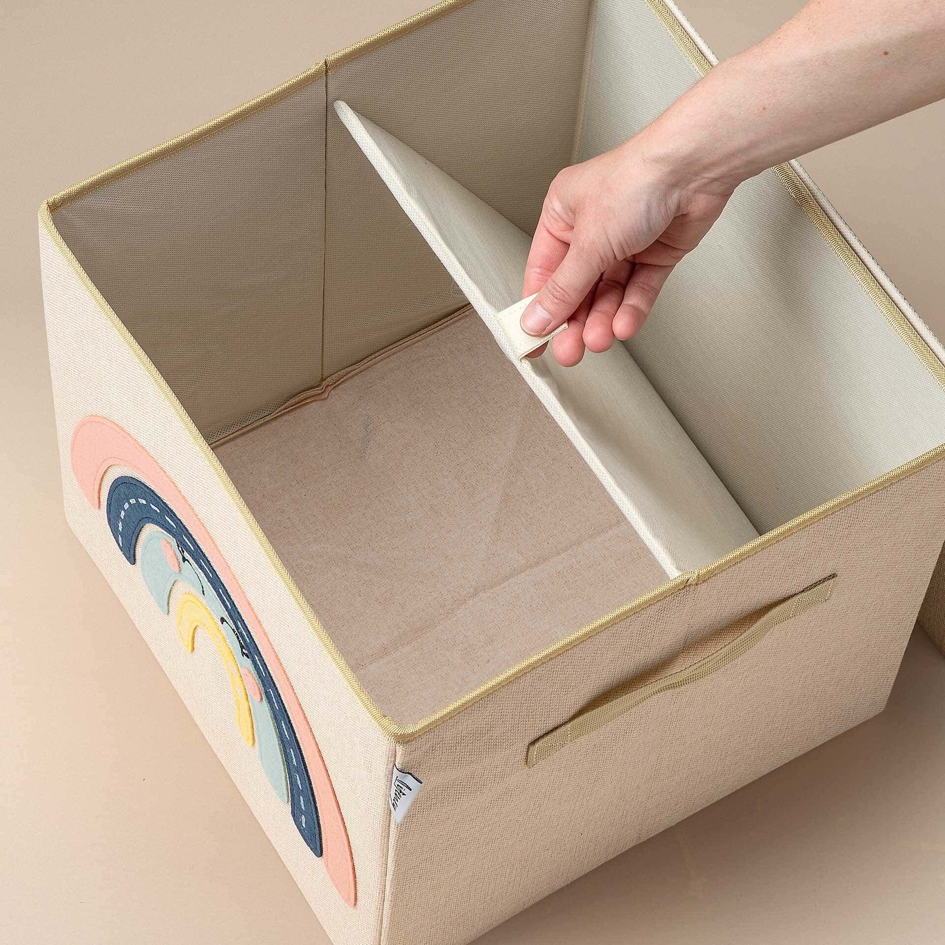 Aufbewahrungsbox mit Deckel Regenbogen, 33x33x33cm