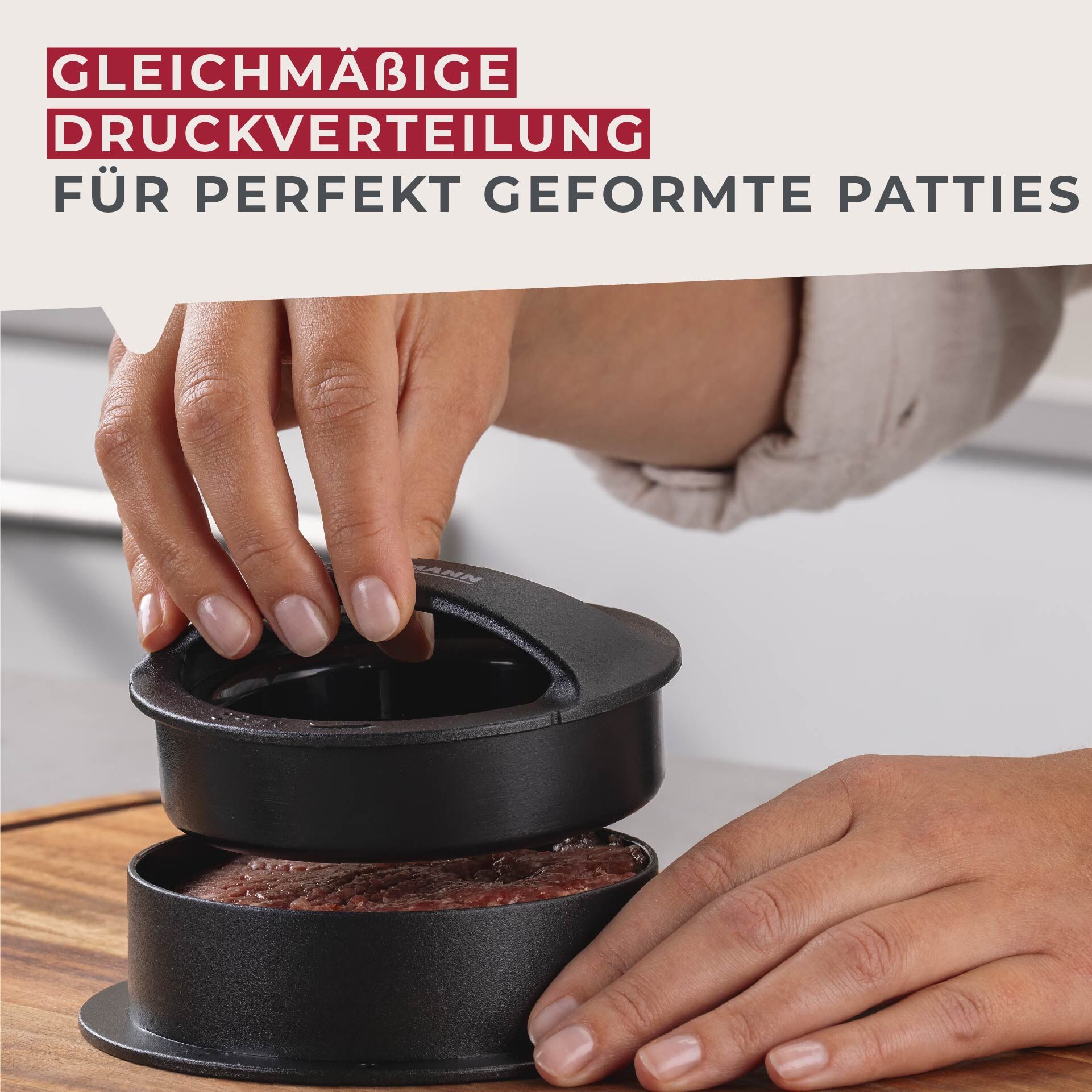 Burgerpresse, Kunststoff, schwarz
