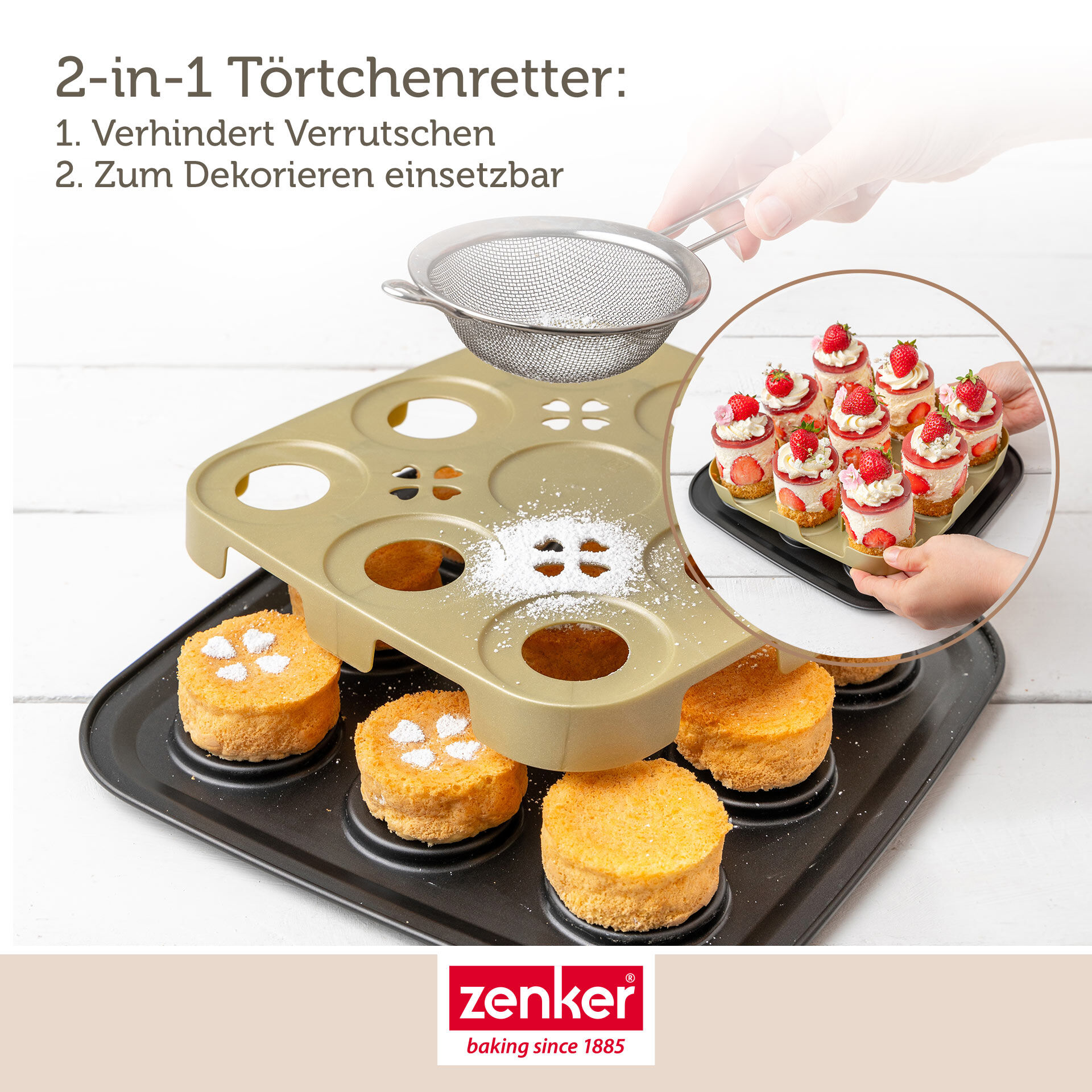 Mini Törtchen Backblech mit Törtchenretter, 9er