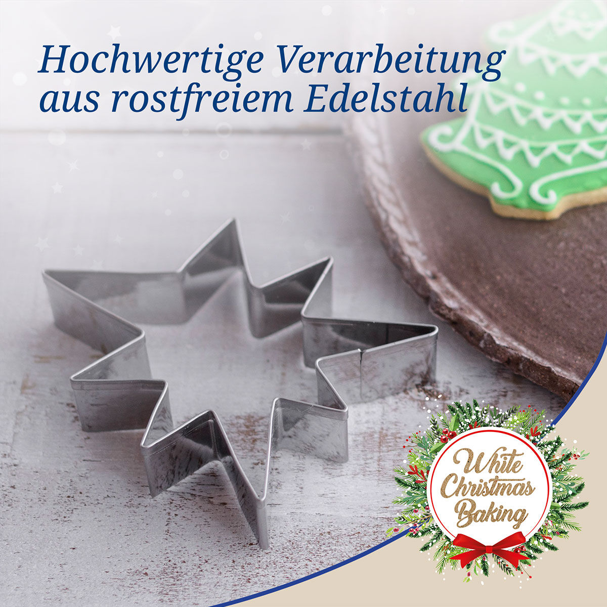 Ausstecher Weihnachten White Christmas Baking, 5-teilig